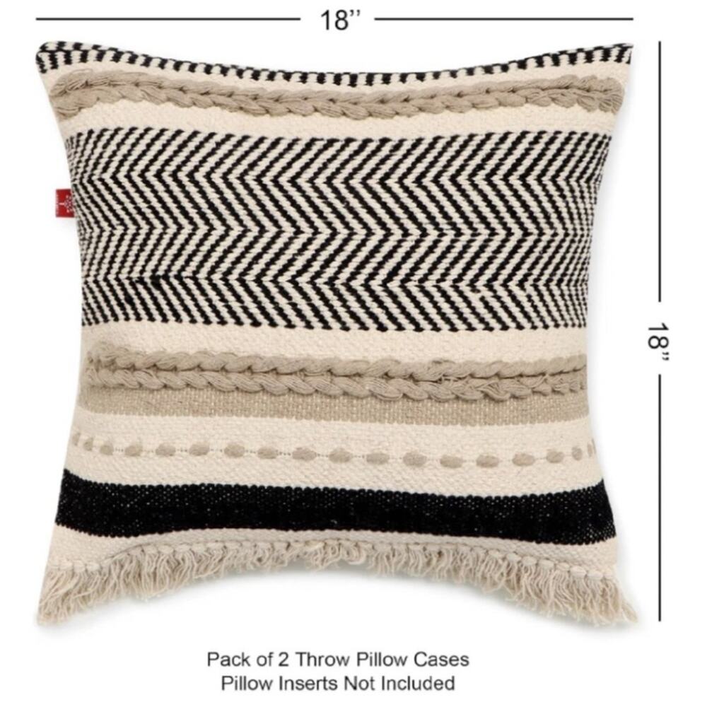 REDEARTH · Handmade Boho Throw Pillow Covers - Bohemian Chic Farmhouse Style - A - Picture 3 of 5